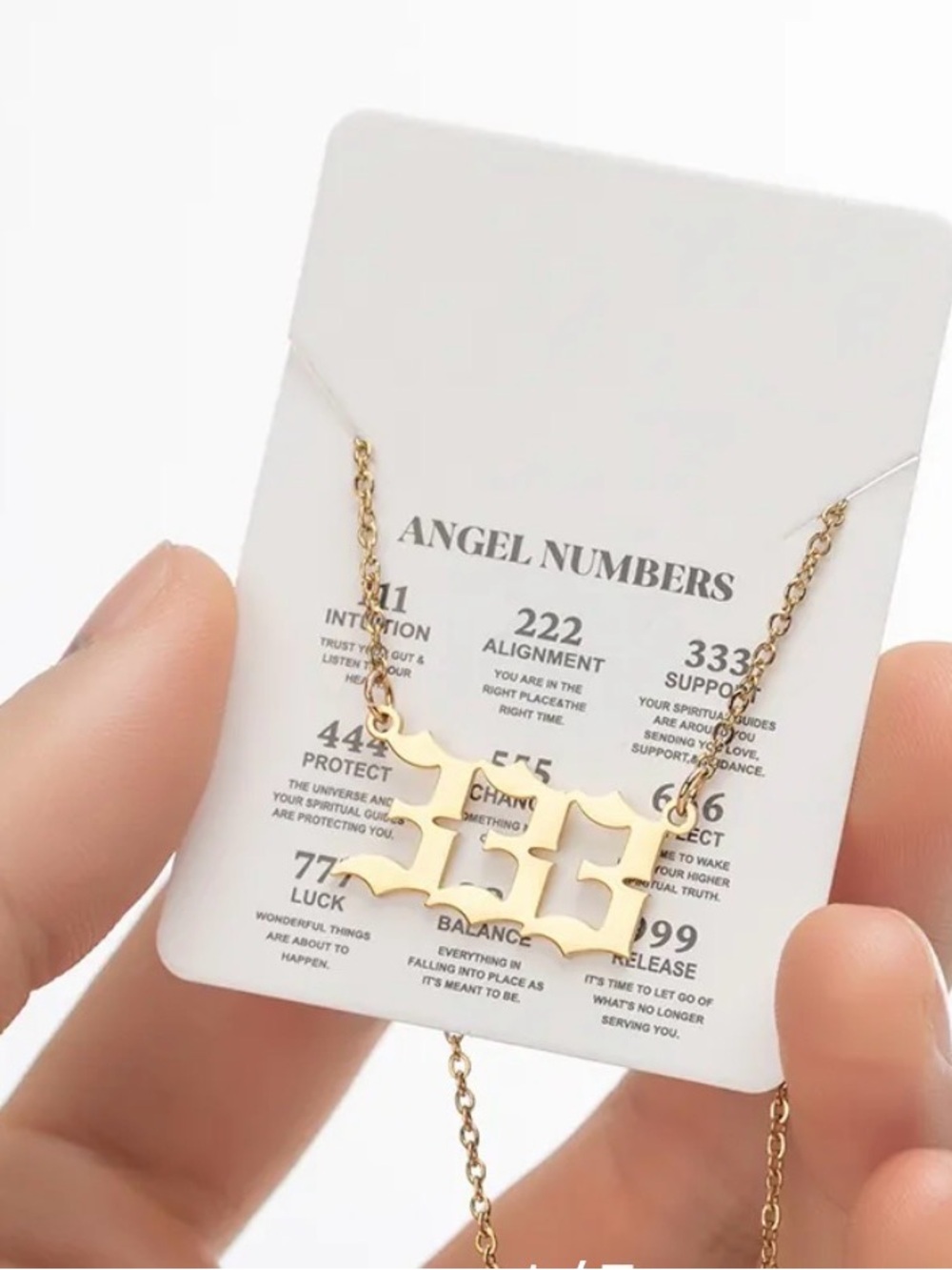 Angel Numbers 333 Gold Necklace - Women Jewelry - Picture 1 of 1